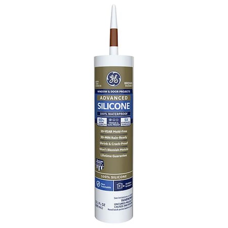 Silicone Ii 10.1 oz Window & Door Caulk Sealant Brown, 12PK 12546